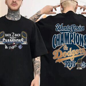 LA World Series Back 2 Back Tee Los Angeles Dodgers Gildan T-Shirt